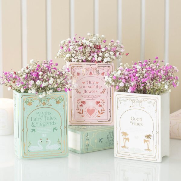 Green Book Shaped Flower Vase