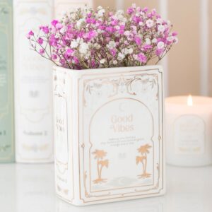 White Book Shaped Flower Vase