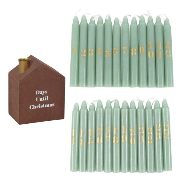 24 Mini Advent Candles with Holder - Image 2