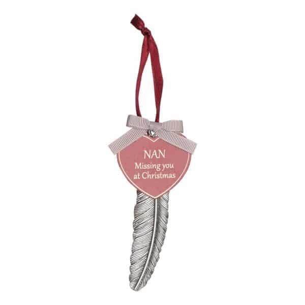 Nan Feather Christmas Memorial Decoration