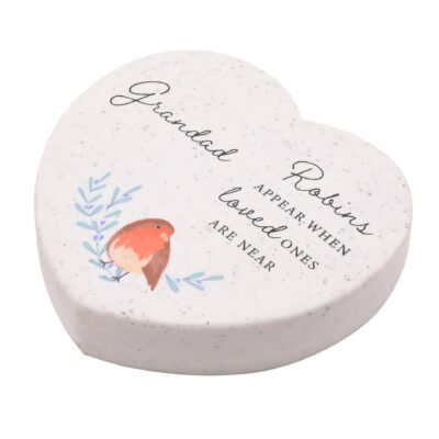 Grandad Robin Graveside Heart Plaque