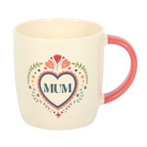 Mum Folk Heart Mug