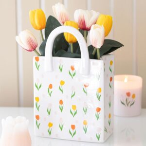 Tulip Print Bag-Shaped Flower Vase