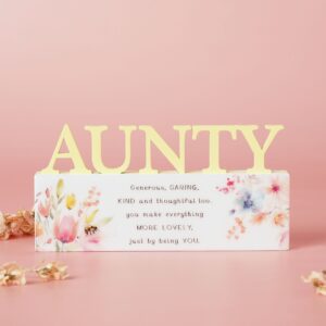 Aunty Flower & Bee Word Plaque
