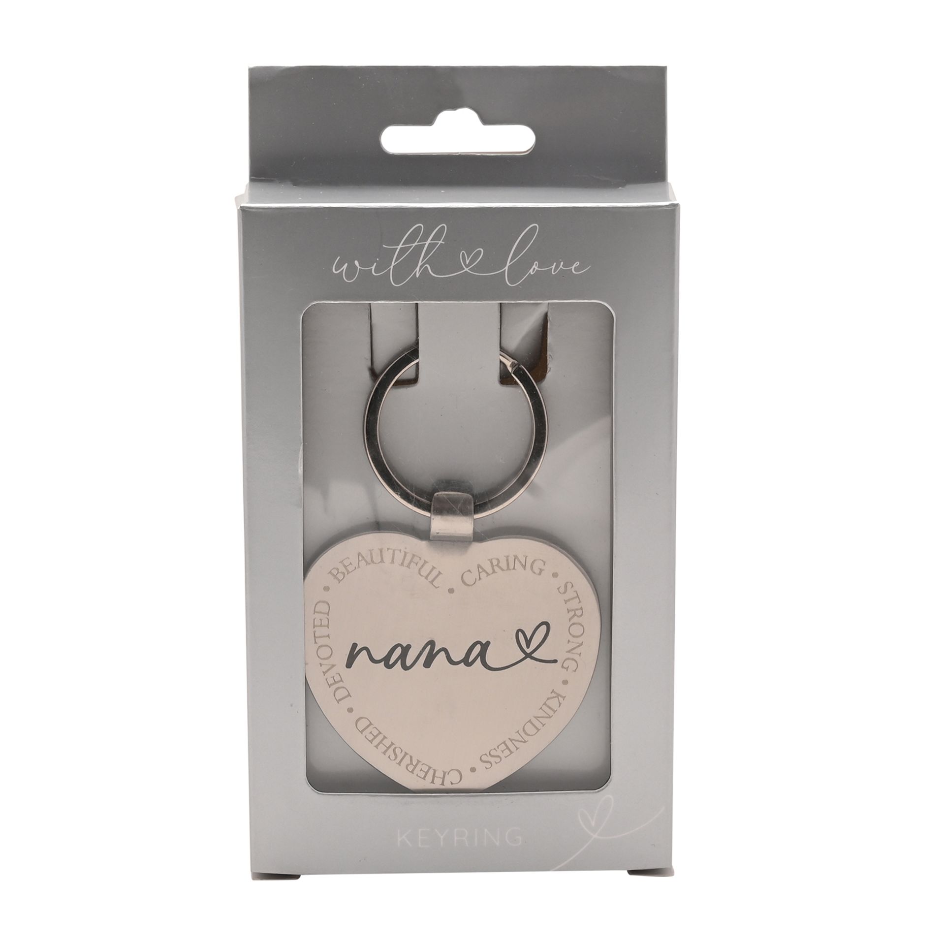 Silver Heart Nana Keyring