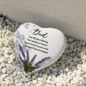 Dad Graveside Heart Stone