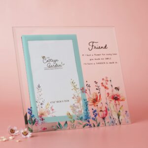Glass Floral Friend Photo Frame