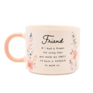 Friend Peach Floral Mug