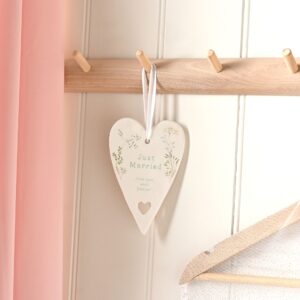 Just Married Heart Plaque
