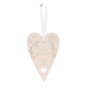 Just Married Heart Plaque