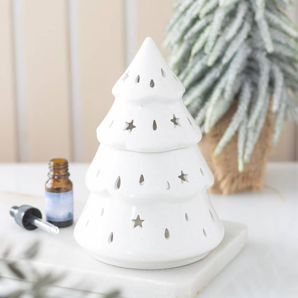 White Christmas Tree Oil Burner