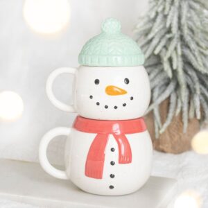 Winter Snowman Stacking Mug Set