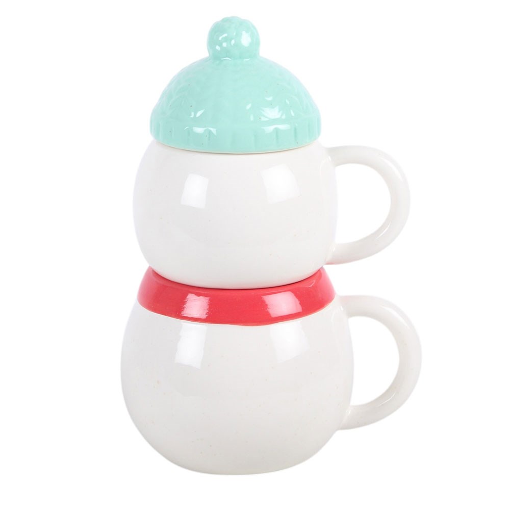 Winter Snowman Stacking Mug Set - Image 3