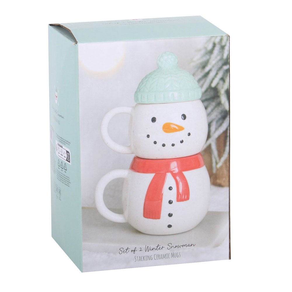 Winter Snowman Stacking Mug Set - Image 4