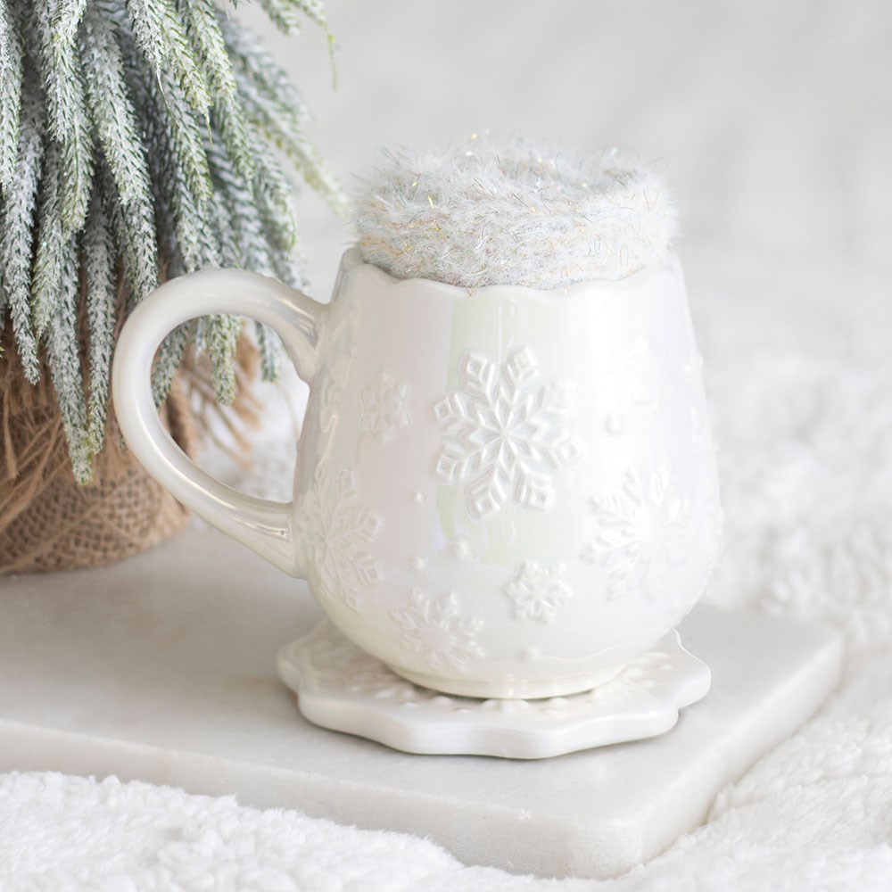Snowflake Mug, Coaster and Socks Set