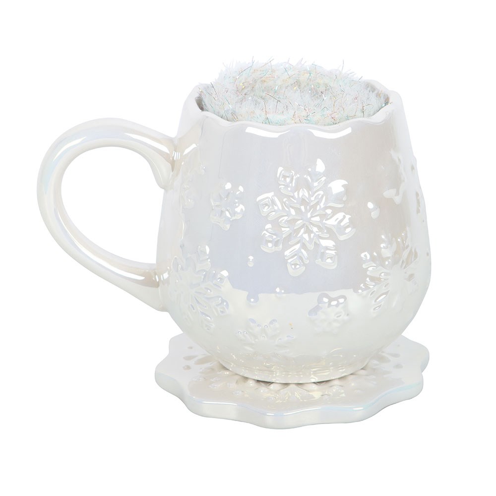 Snowflake Mug, Coaster and Socks Set - Image 2