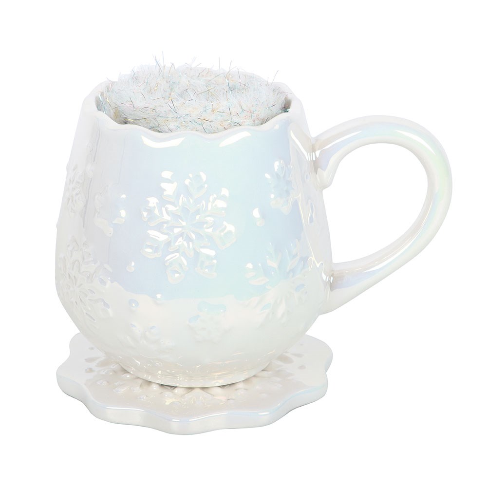 Snowflake Mug, Coaster and Socks Set - Image 3