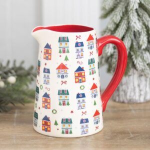 Christmas Street Print Flower Jug