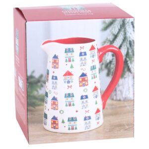 Christmas Street Print Flower Jug