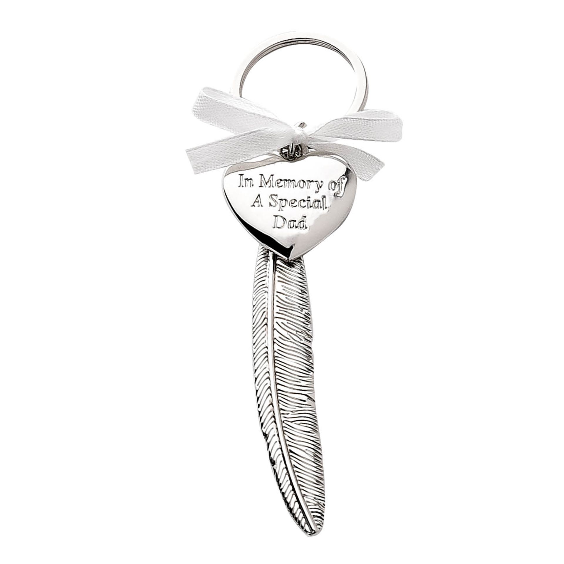 In Memory of Dad Feather Heart Plaque