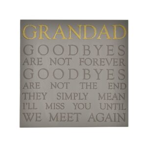Alternative view of Grandad Memorial Plaque