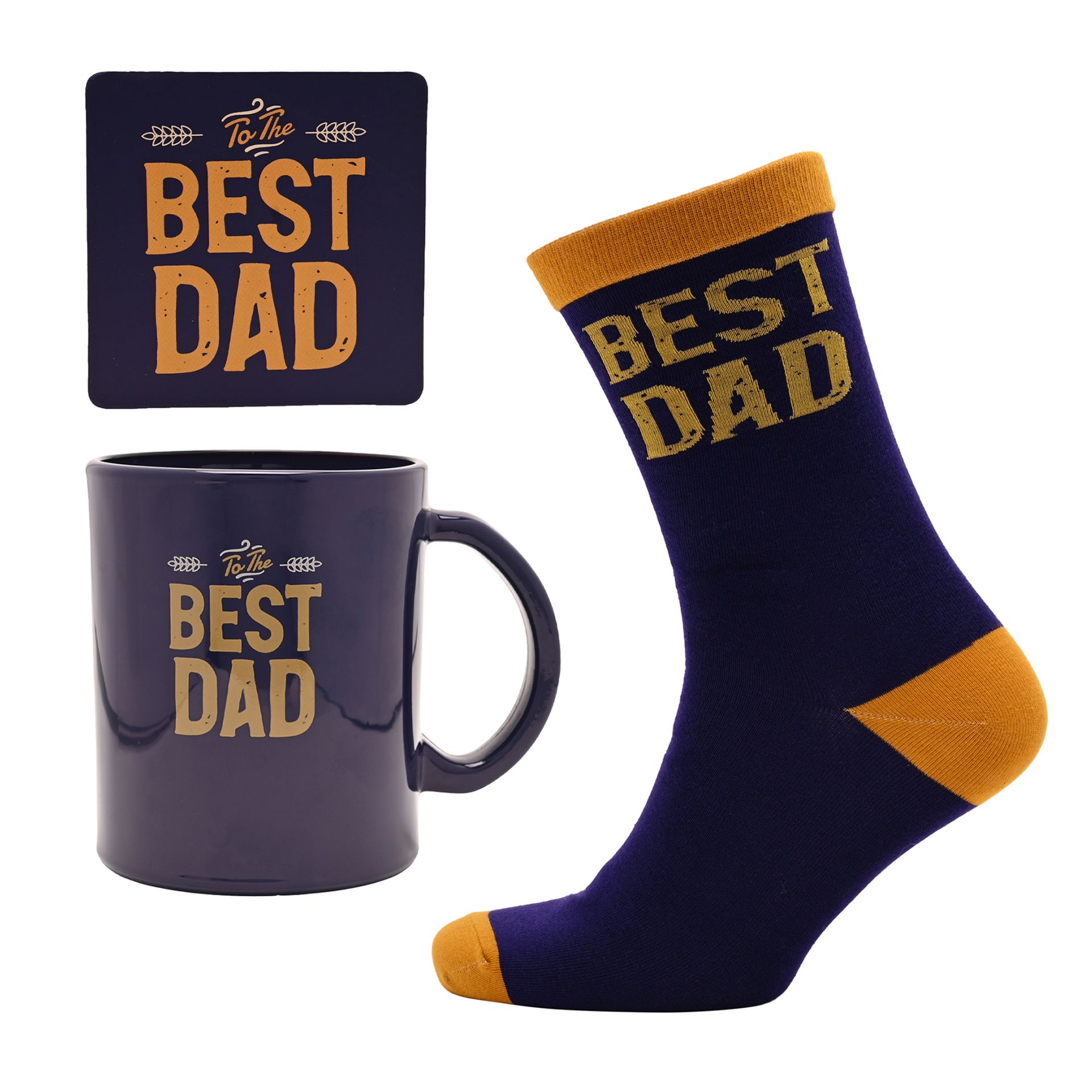Dad Mug, Socks & Coaster Gift Set